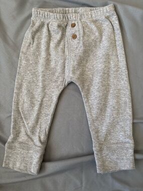 Carter's Gray Knit Baby Pants with Wooden Buttons